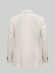 Harry Brown Natural Slim Fit Double Breasted Linen Blend Suit Jacket - Image 7 of 8