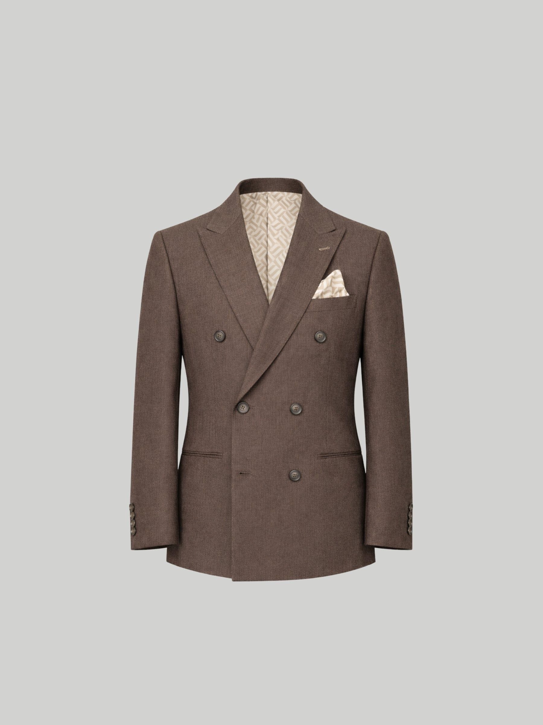 Buy Harry Brown Brown Double Breasted Slim Fit Linen Blend Suit