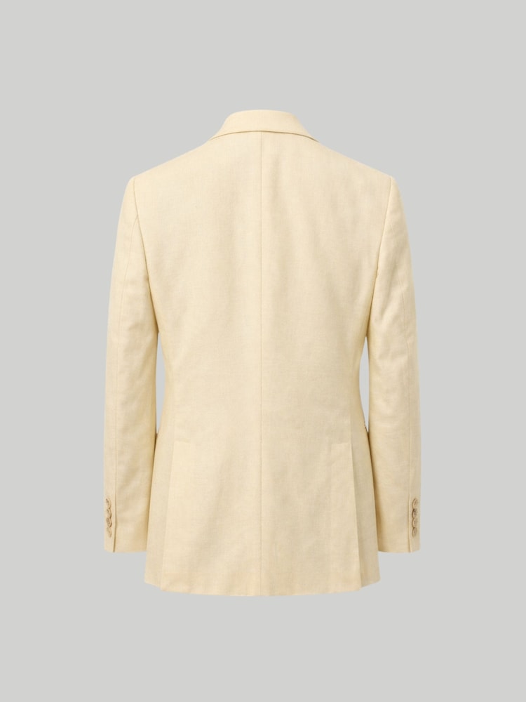 Harry Brown Yellow Double Breasted Slim Fit Linen Blend Suit Jacket - Image 10 of 10 Harry Brown Yellow Double Breasted Slim Fit Linen Blend Suit Jacket - Image 10 of 10