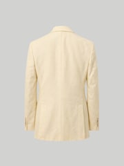 Harry Brown Yellow Slim Fit Double Breasted Linen Blend Suit Jacket - Image 8 of 9