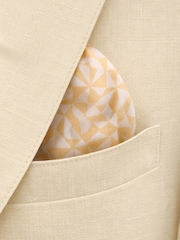 Harry Brown Yellow Slim Fit Double Breasted Linen Blend Suit Jacket - Image 9 of 9