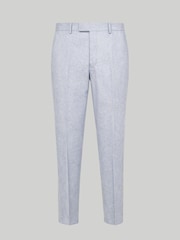 Harry Brown Blue Slim Fit Linen Blend Suit Trousers - Image 7 of 8
