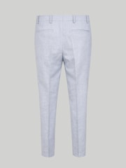 Harry Brown Blue Slim Fit Linen Blend Suit Trousers - Image 8 of 8