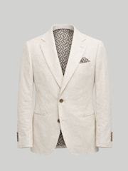 Harry Brown Natural Slim Fit Single Breasted Linen Blend Suit Jacket - Image 6 of 8
