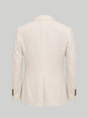 Harry Brown Natural Slim Fit Single Breasted Linen Blend Suit Jacket - Image 7 of 8