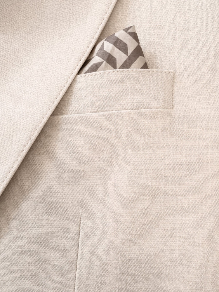 Harry Brown Natural Slim Fit Single Breasted Linen Blend Suit Jacket - Image 8 of 8