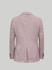 Harry Brown Red Slim Fit Single Breasted Linen Blend Suit Jacket - Image 7 of 8