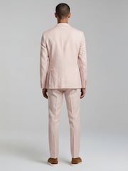 Harry Brown Pink Double Breasted Slim Fit Linen Blend Suit Jacket - Image 2 of 7