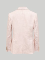 Harry Brown Pink Double Breasted Slim Fit Linen Blend Suit Jacket - Image 7 of 7