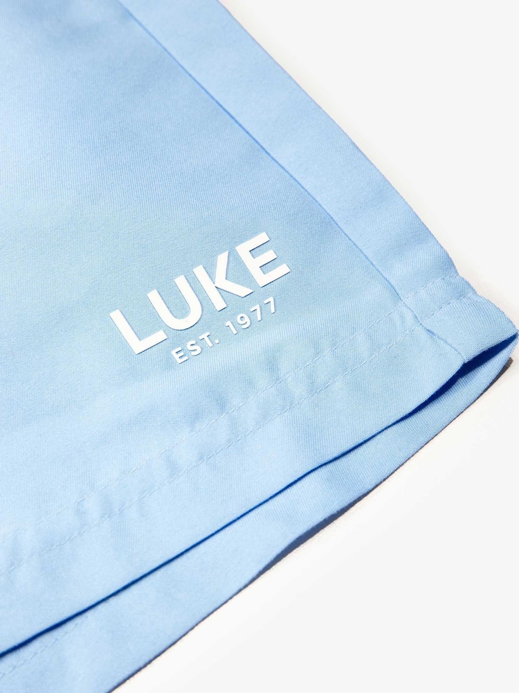 Luke 1977 Blue Luke 1977 Stately Sky Blue Swimshorts - Image 6 of 6 Luke 1977 Blue Luke 1977 Stately Sky Blue Swimshorts - Image 6 of 6