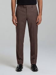 Harry Brown Brown Slim Fit Linen Blend Suit Trousers - Image 5 of 7