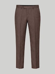 Harry Brown Brown Slim Fit Linen Blend Suit Trousers - Image 6 of 7