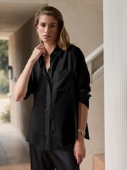 Black N.Premium Long Sleeve Shirt with Silk - Image 1 of 6