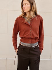 Langärmelige Strickjacke mit Bindeband - Bild 5 von 6