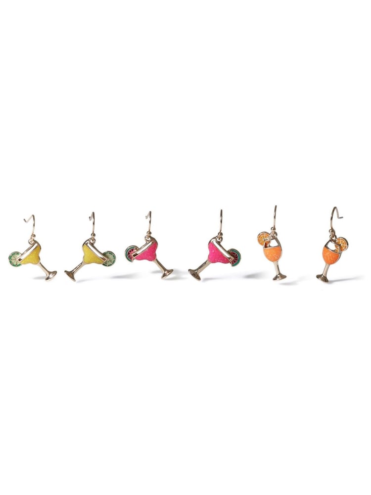 Aela Pink Spritz 3 Pack Cocktail Earrings - Image 1 of 2 Aela Pink Spritz 3 Pack Cocktail Earrings - Image 1 of 2
