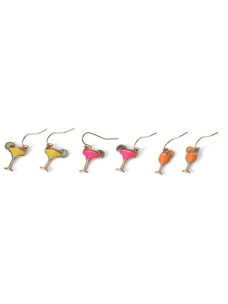 Aela Pink Spritz 3 Pack Cocktail Earrings - Image 2 of 2 Aela Pink Spritz 3 Pack Cocktail Earrings - Image 2 of 2