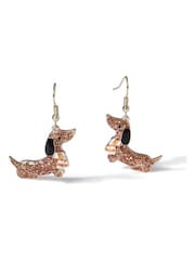 Aela Dachshund Brown Earrings - Image 1 of 2