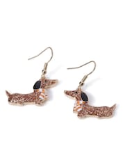 Aela Dachshund Brown Earrings - Image 2 of 2