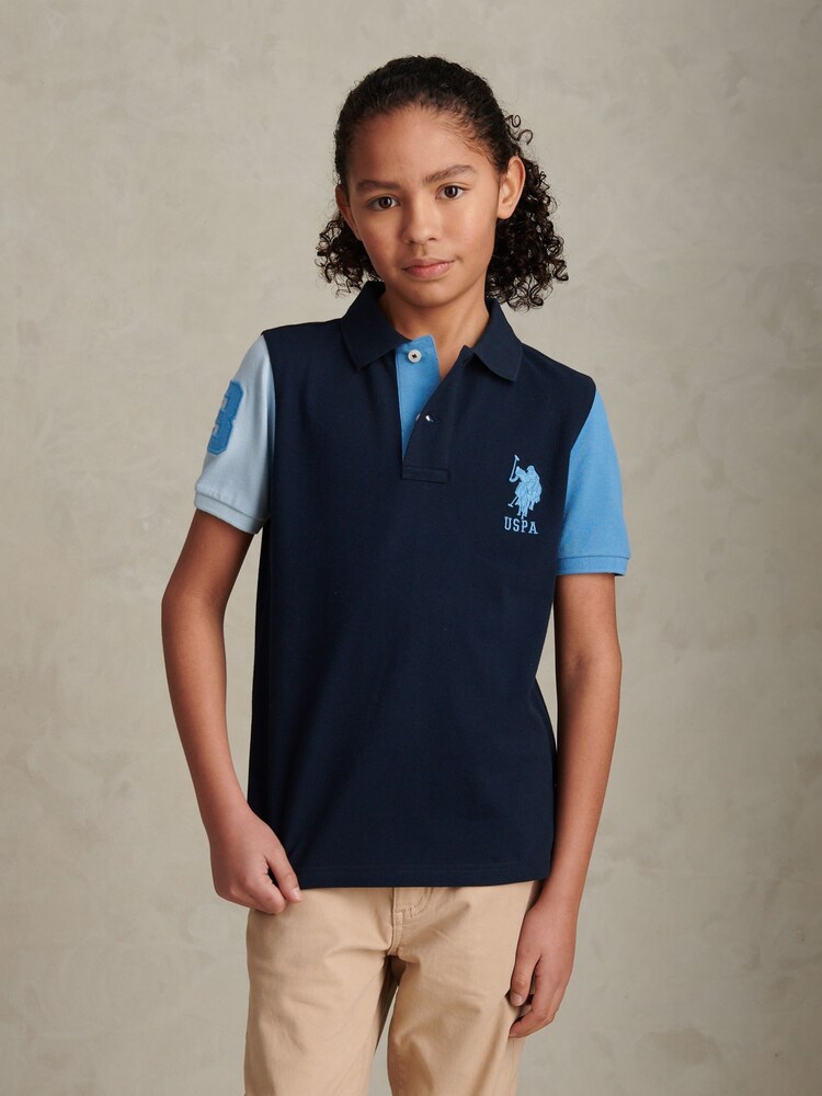 U.S. Polo Assn Player Colour Block Pique Polo Shirt - Imagen 1 de 10