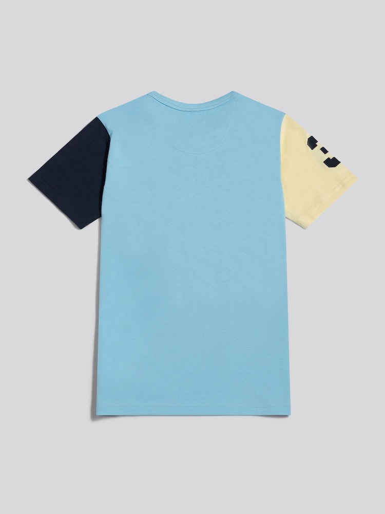U.S. Polo Assn. Blue Player 3 Colour Block T-Shirt - Image 2 of 4 U.S. Polo Assn. Blue Player 3 Colour Block T-Shirt - Image 2 of 4