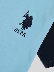 U.S. Polo Assn. Blue Player 3 Colour Block T-Shirt - Image 3 of 4