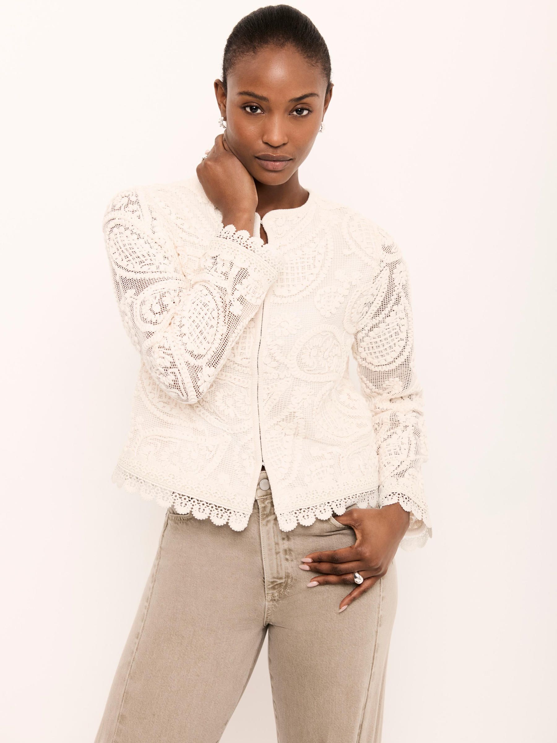 Buy Mint Velvet Natural Crochet Paisley Jacket from the Next UK