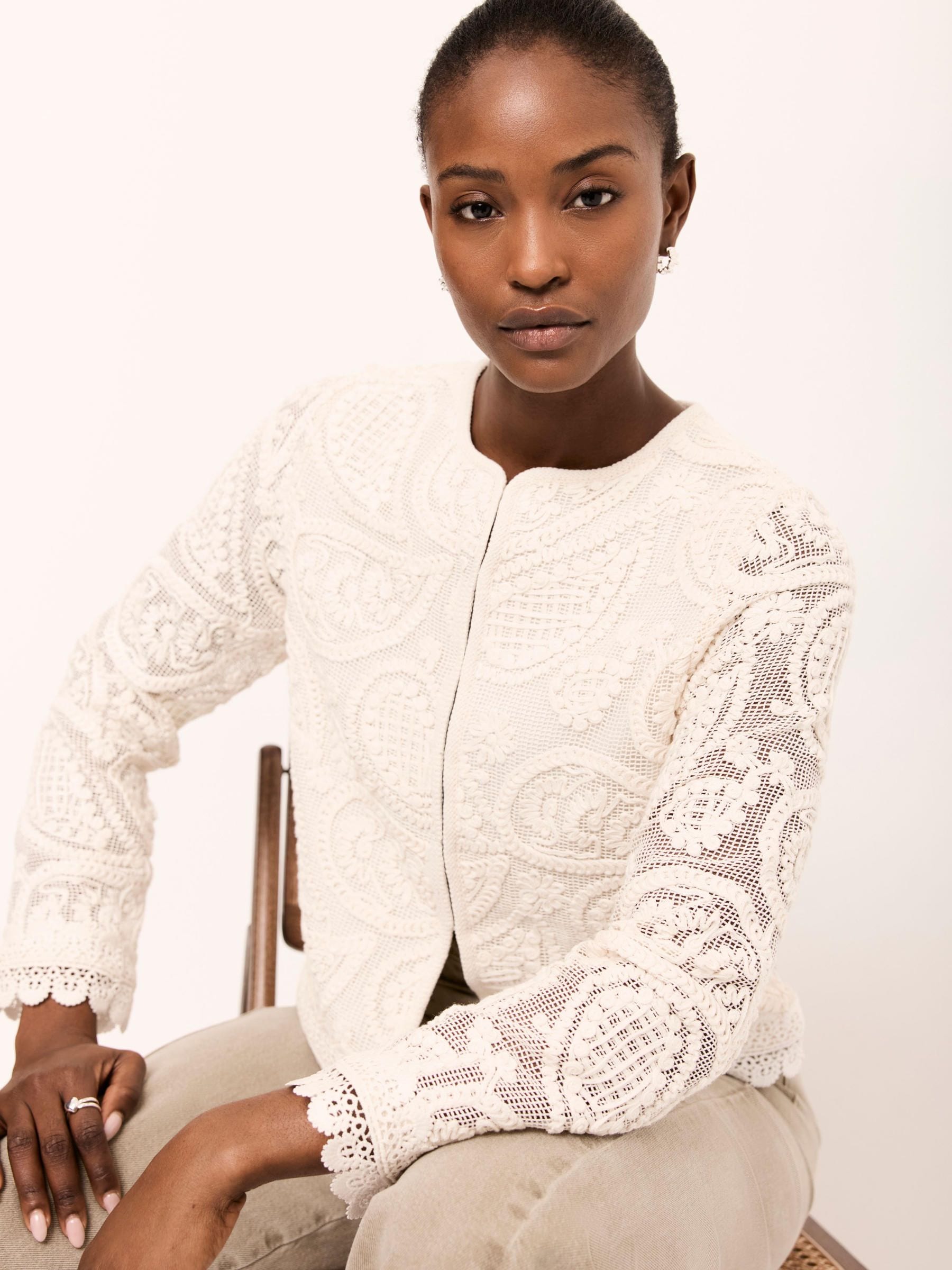 Buy Mint Velvet Natural Crochet Paisley Jacket from the Next UK