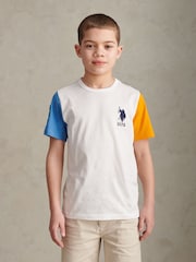 U.S. Polo Assn. White Player 3 Colour Block T-Shirt - Image 1 of 9