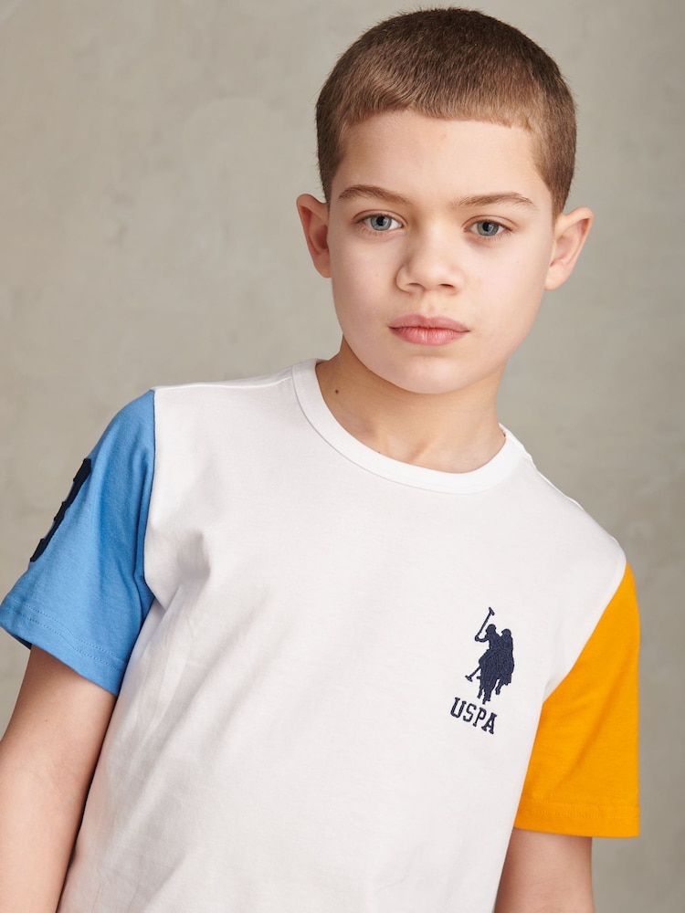 U.S. Polo Assn. White Player 3 Colour Block T-Shirt - Image 2 of 9