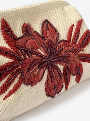 Mint Velvet White Eve Cotton Embroidered Clutch Bag - Image 4 of 5