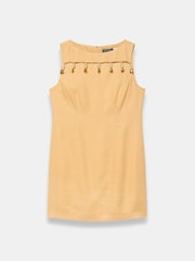 Mint Velvet Yellow Linen Beaded Mini Dress - Image 5 of 6