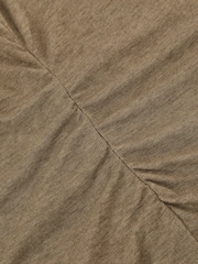 Reiss Dark Neutral Dotty Lyocell-Wool Ruched Crew-Neck T-Shirt - Image 6 of 6