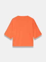Mint Velvet Orange Linen Blend Boxy T-Shirt - Image 6 of 6