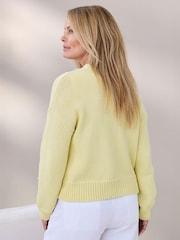 Cotton Traders Yellow Cotton Cardigan - Image 2 of 4