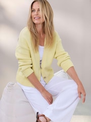 Cotton Traders Yellow Cotton Cardigan - Image 3 of 4