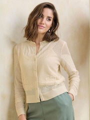 Cotton Traders Cream Textured Cardigan - Image 1 of 3