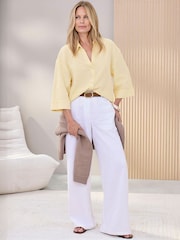 Cotton Traders Yellow Linen Blend Shirt - Image 3 of 4