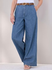 Cotton Traders Blue Wide Leg Jeans - Image 1 of 3