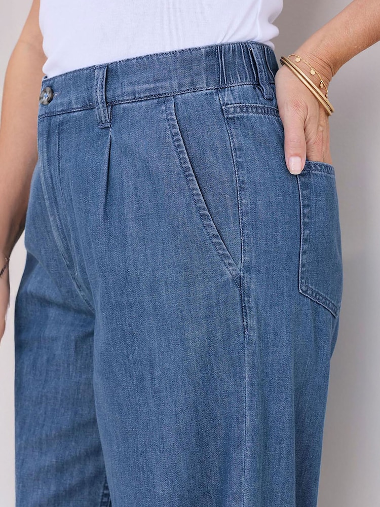 Cotton Traders Blue Wide Leg Jeans - Image 3 of 3
