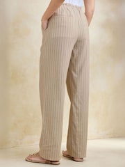 Cotton Traders Natural Linen Blend Straight Leg Trousers - Image 2 of 3