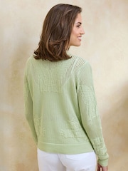 Cotton Traders Green Textured Cardigan - Image 2 of 4