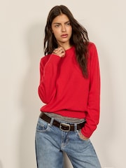 BHOEM Red Cashmere Crew-Neck Jumper - Image 1 of 5