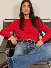 BHOEM Red Cashmere Crew-Neck Jumper - Image 3 of 5