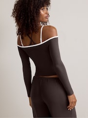 Tala Brown 365 Sculpting Lounge Contrast Top - Image 2 of 4