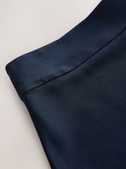 CERENE Lucia Navy Frill Hem Satin Maxi Skirt - Image 5 of 8