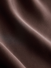 CERENE Lucia Brown Frill Hem Satin Maxi Skirt - Image 9 of 9