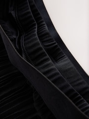 Zwart - CERENE Sheer Mesh Pleated Maxi Skirt - Afbeelding 11 van 11