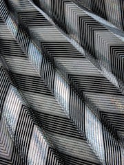 CERENE Aurelia Silver Metallic Chevron Pleated Midi Skirt - Image 6 of 8