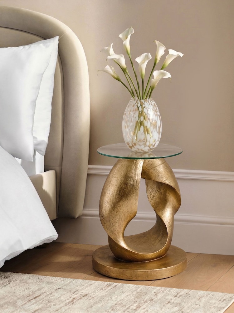 Gold Loop Resin Bedside Table - Image 1 of 5 Gold Loop Resin Bedside Table - Image 1 of 5
