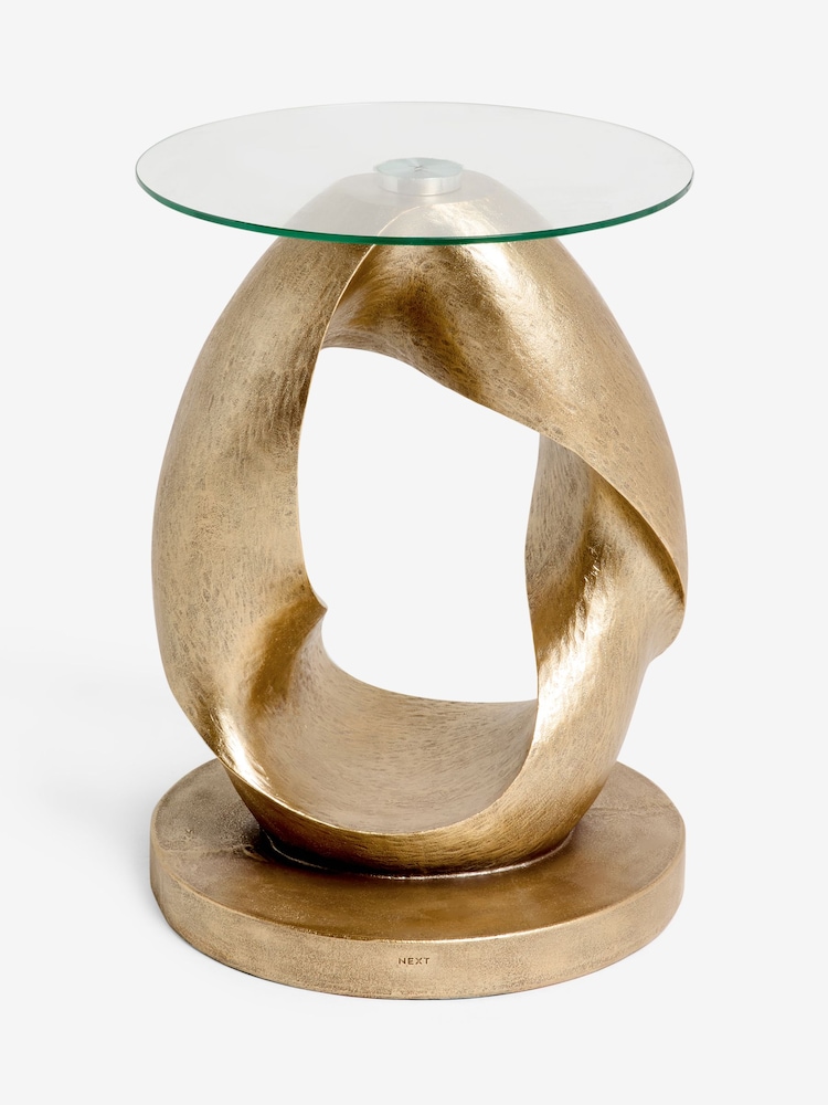 Gold Loop Resin Bedside Table - Image 2 of 5 Gold Loop Resin Bedside Table - Image 2 of 5